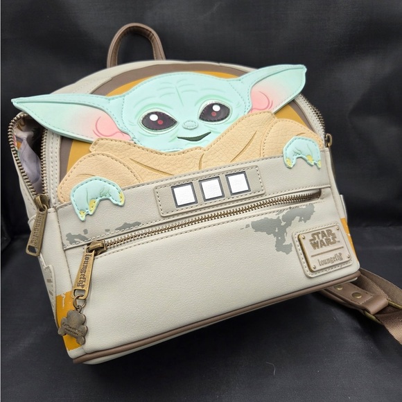 Loungefly Baby Yoda Kids Backpack - Mint and Beige - Picture 11 of 11